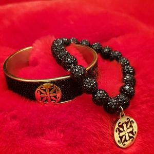 Rustic cuff bracelets black- Stingray and Emerson